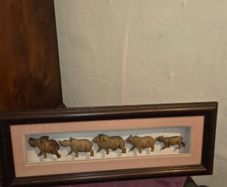 Chichewa Tribe Carved Wooden African Big 5 Animals Shadow Box
