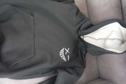 Hooded Black Tracksuit with face in white