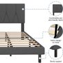 Double Bed Frame, Dark Grey, Upholstered Image 6