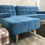 Blue Chic Corner Sofa Bed with Chaise Longue Image 3