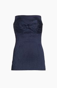 TOVE Twist-Front Crinkled Satin Top