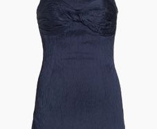TOVE Twist-Front Crinkled Satin Top