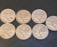 1966 - 2008 Australian 20 Cent coins x7 Job Lot Platypus