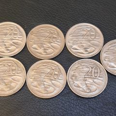 1966 - 2008 Australian 20 Cent coins x7 Job Lot Platypus