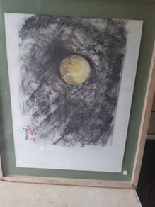 NO 6 ---Charcoal oil crayon Painting