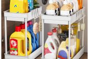 Brand New Puricon 2 Set Under Sink Shelf, 2 Tier Standing Shelf Kitchen Worktop Shelf Organizer