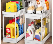 Brand New Puricon 2 Set Under Sink Shelf, 2 Tier Standing Shelf Kitchen Worktop Shelf Organizer