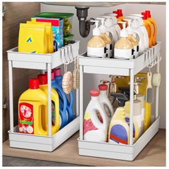Brand New Puricon 2 Set Under Sink Shelf, 2 Tier Standing Shelf Kitchen Worktop Shelf Organizer