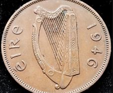[#64] - Ireland 1946 | Irish 1d | One Penny | Hen with Chicks | KM.11