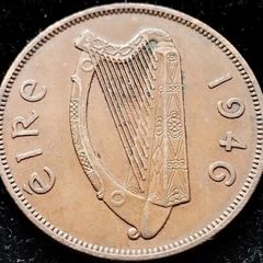 [#64] - Ireland 1946 | Irish 1d | One Penny | Hen with Chicks | KM.11
