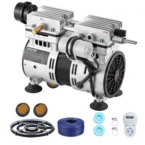 Pond Aerators, 5.2CFM Aeration System for Lakes up to 3 Acres, 4/5 HP Air Compressor, 1 Diffuser & 30.5 m Weighted Tubing, Outdoor Pond Aeration Pump for Deep Water Oxygen Circulation