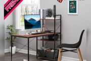 MASSIVE SALE Computer Workstation, Metal Frame-Walnut/ Black (FREE SHIPPING)