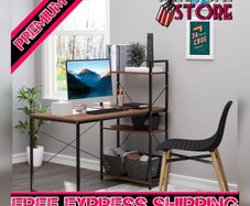 MASSIVE SALE Computer Workstation, Metal Frame-Walnut/ Black (FREE SHIPPING)
