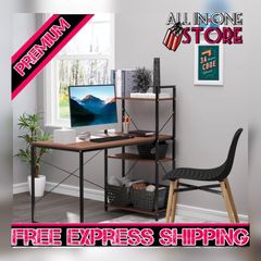 MASSIVE SALE Computer Workstation, Metal Frame-Walnut/ Black (FREE SHIPPING)