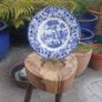 Lovely Vintage Blue and White 7.75 Inch Luncheon Plate Made in Japan in the Lovely Cottagecore Style "English Village" Pattern Image 2