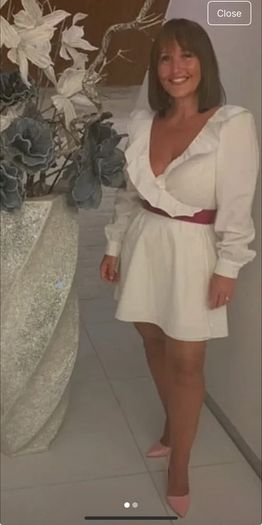 white summer ruffle dress