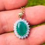 9ct Yellow Gold Agate Pendant & Chain Image 4