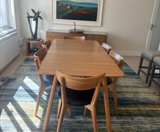 EZ living RHO extending dining table in oak with matching chairs
