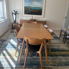 EZ living RHO extending dining table in oak with matching chairs