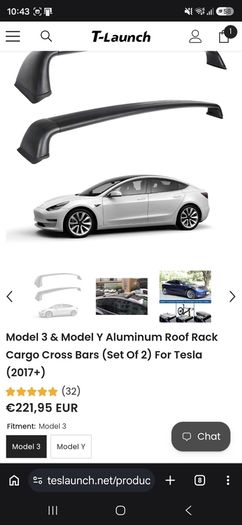 Tesla Model 3 Aero Roof bars