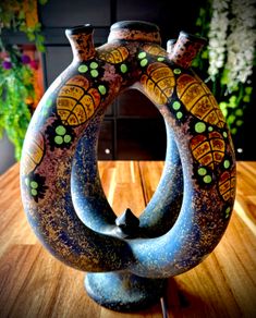 Rare Amphora Art Deco Ring Vase. Turn-Teplitz Czechoslovakia. Form 3965