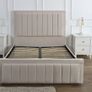 Ottoman Winged Panel Plush Velvet Upholstered Bed Frame Double & King Size Bed Image 2