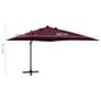 Cantilever Umbrella with Pole and LED Lights Bordeaux Red 300 cm Image 10