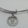 Chrysalis Rhodium Plated Silver Expandable Initial 'V' Bangle New Without Tags CAN POST Image 3