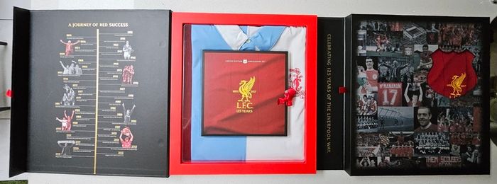 Official Liverpool FC 125th Anniversary Limited Edition Double Shirt Box Set - Size Large (Pristine Condition)