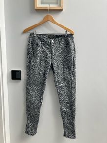 Michael Kors Izzy Skinny Grey Leopard Print Jeans Petite