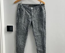 Michael Kors Izzy Skinny Grey Leopard Print Jeans Petite