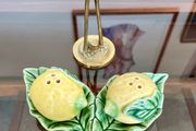 Vintage Collectable Portuguese Lemon Condiment  Shakers Bordallo Pinheiro