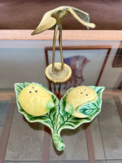 Vintage Collectable Portuguese Lemon Condiment  Shakers Bordallo Pinheiro