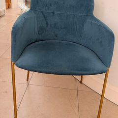 Stylish Teal Velvet & Gold Accent Armchair