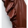 Zara Faux Midi Leather Dress Brown Maroon, XS Image 6
