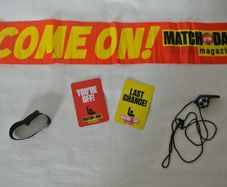Match Of The Day Soccer Stuff - Mini Poster, Referee's Whistle, Red & Yellow Ref Cards And Armband.