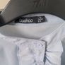 Boohoo blue ruffled cropped blouse Image 2