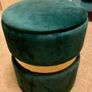 Deep green Art Deco pouffe with storage Image 3