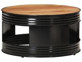Coffee Table Black 68x68x36 cm Solid Acacia Wood