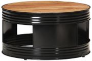 Coffee Table Black 68x68x36 cm Solid Acacia Wood