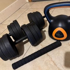 2-in-1 Adjustable Dumbbell Set with Connecting Bar