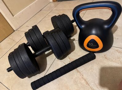 2-in-1 Adjustable Dumbbell Set with Connecting Bar