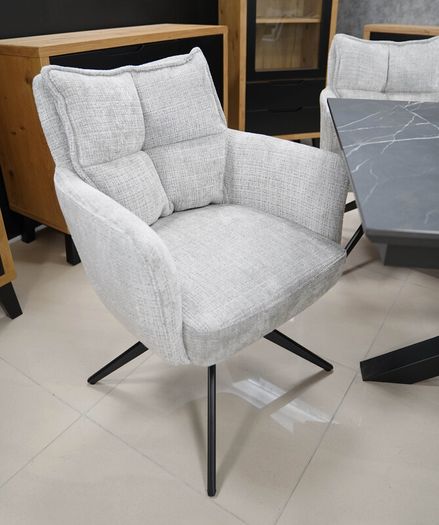 Cremona Swivel Armchair Light Grey Chenille 360