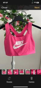 nike cropped top/bra large pink with Nike logo