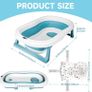 Large Foldable Baby Bathtub Baby Bath Tub with Cushion Pad, Non-Slip Support Leg, Collapsible Tub for Toddler Baby Kids Bathing - Childrens Travel Shower Bath Tubs | Shampoo Cup Image 6
