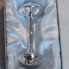 Chrome Baby Rattle Ornament