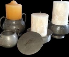Vintage Arts & Crafts Hammered Pewter Set/Stampeded