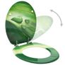 WC Toilet Seats with Lid 2 pcs MDF Green Water Drop Design Image 2