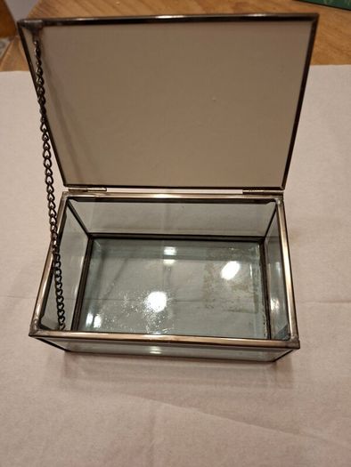 Glass Floral jewellery box