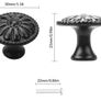 16Pcs Black Cabinet Door Handle, Round Drawer Knobs, Single Hole Cupboard Handle, Mushroom Drawer Handle 30MM Aluminum Alloy Flower Pattern Handle with Screws (FREE POSTAGE) Image 2